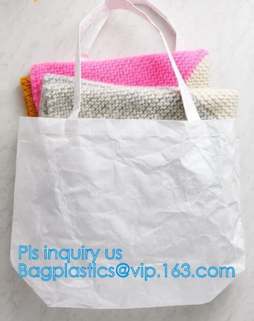 Cheap Lightweight Cheap Brown Custom Made Print Logo Water-proof Tyvek Paper Tote Shopping Bageco reusable promotion gif