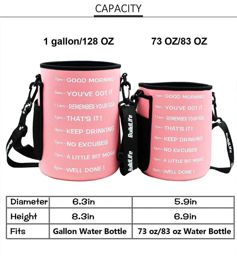 Adjustable Shoulder Strap Neoprene Bottle Sleeve For Hiking