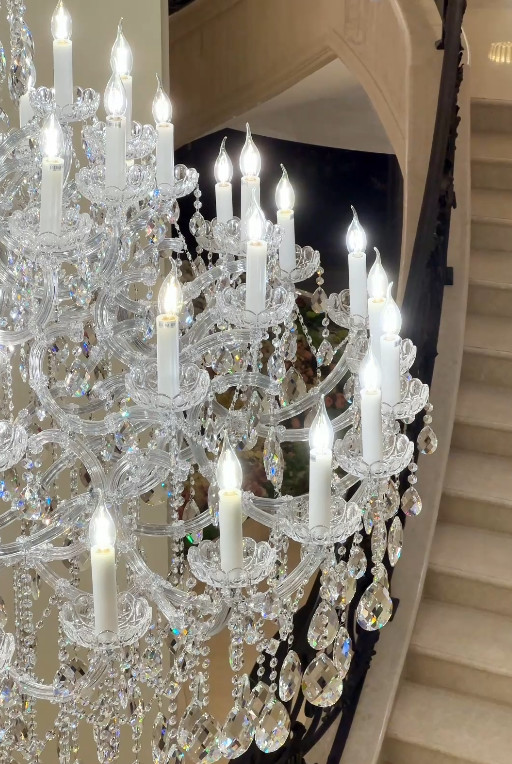 Realistic Transparent Large Chandeliers For Two Story Foyers Europe And America