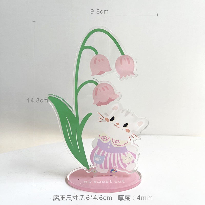 Custom Cute And Clear Acrylic Desktop Stand With UV Printing As Photo Frame And Acrylic Note Holder