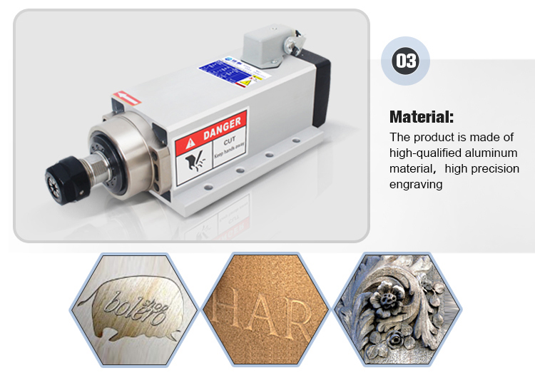 Supply High Torque 2.2kw Spindle Motor with Maximum Torque 0.88Nm and ER20 Collect