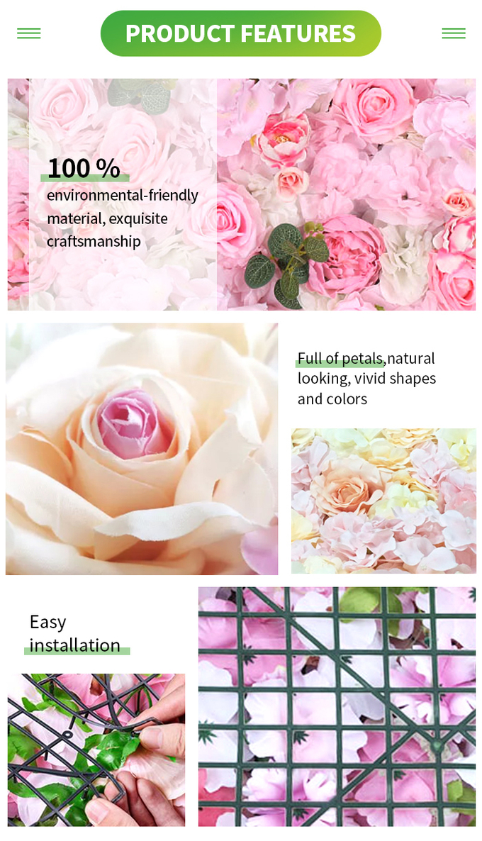 Customized Artificial Hanging Flower Wall Panels Wedding Backdrop 1