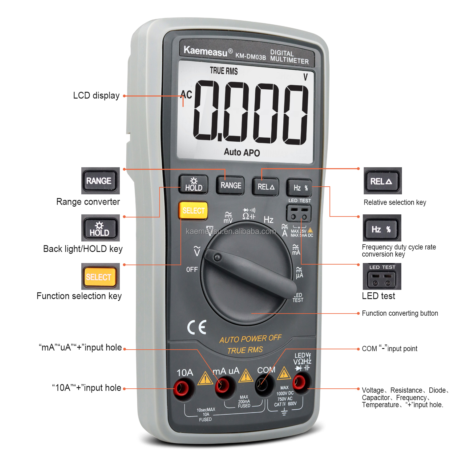 Hot Sale Industrial Electronic Multimeter High Precise 6000 Counts 1000v AC DC Digital Multimeters
