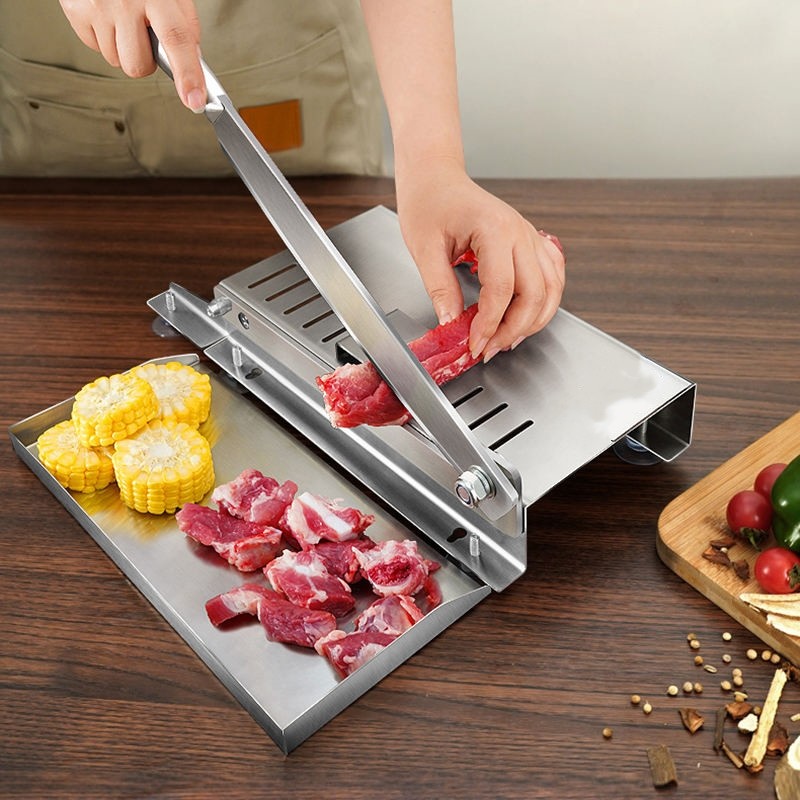 Stainless Steel Frozen Meat Knife Chopping Ribs Frozen Meat Cutter manual meat bone cutting machine