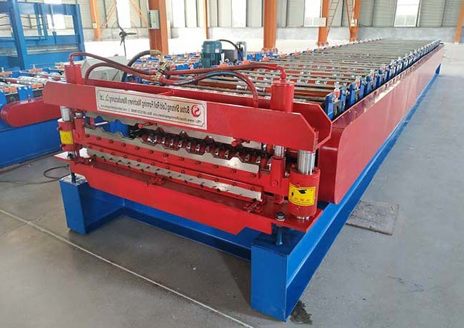 CE certificate double layer metal roofing sheet glazed tile roll forming machine with two different models