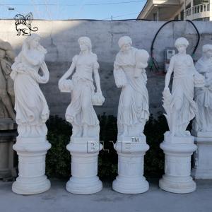 Buy cheap White Marble Life Size Four Seasons Statues Greek Garden Goddess Sculpture Classic Women Outdoor European Style product