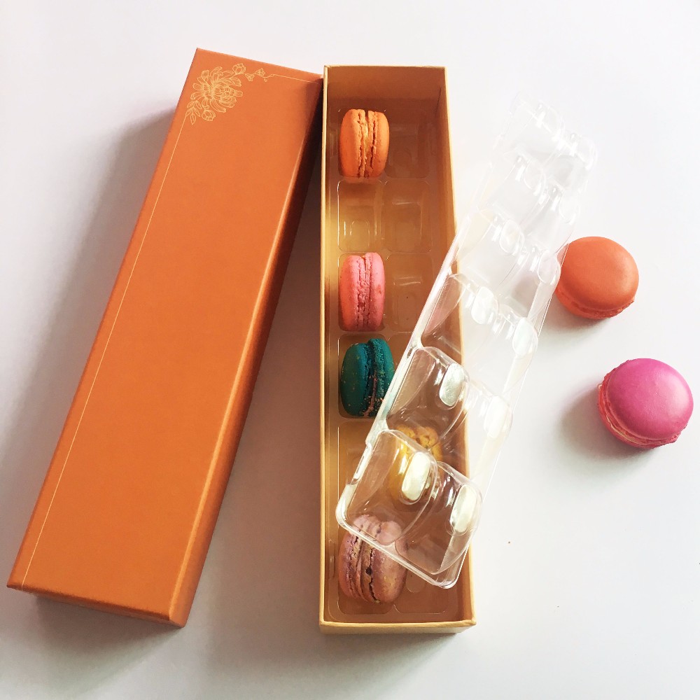 Corrugated Board Multicolor Drawer Macaron Boxes For 12 With Plastic Inner