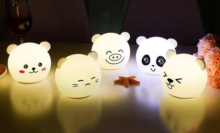 Pig Silicone Night Lights Lamp 0.8W With Micro USB Charging Home Usb Led Desk Lamp