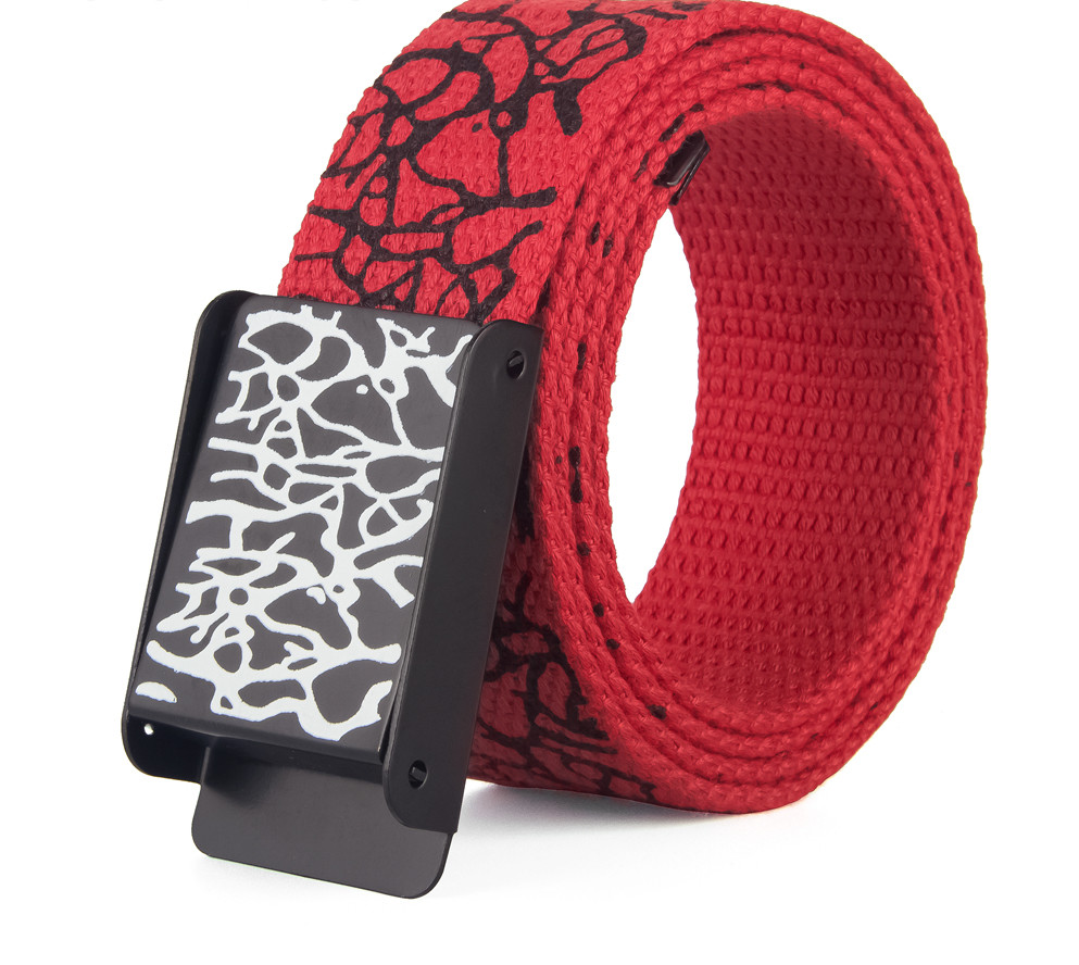 Totem Cotton Webbing Belts Burst Crack Unisex Canvas Belt Graffiti