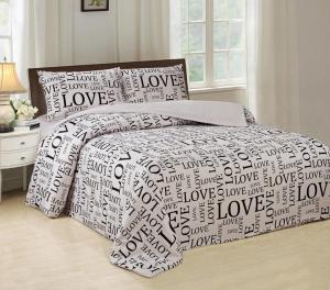 Silky Bed Sheet 4 Piece Bedding Set Luxurious With English Letters Printed