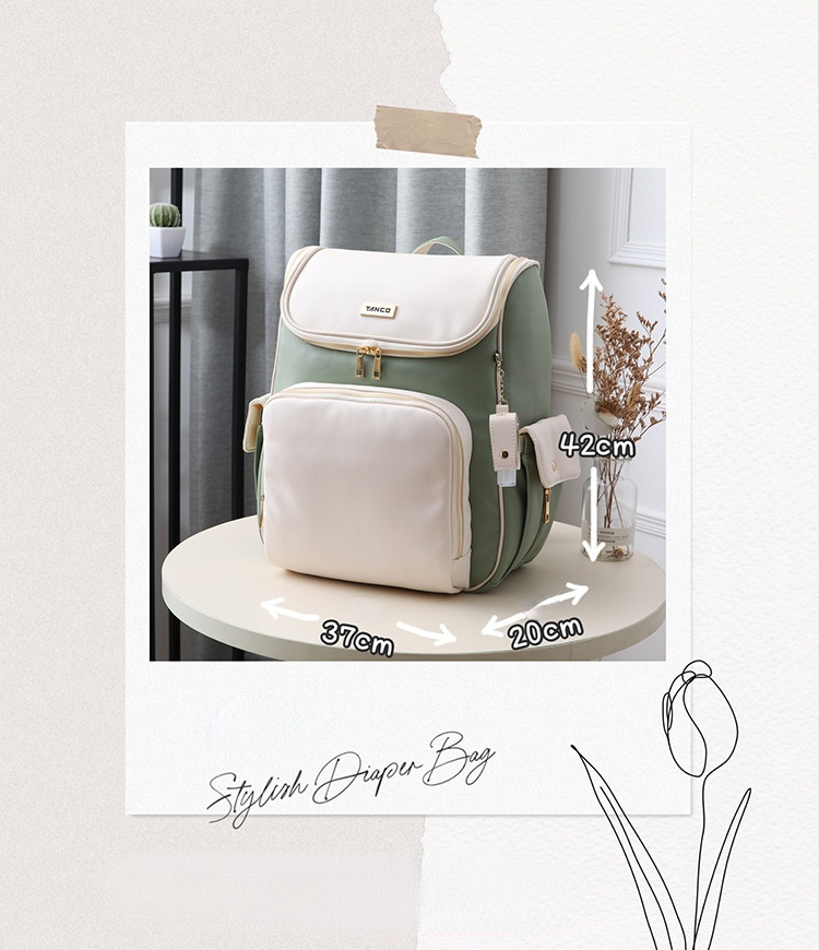 New Large-capacity PU Leather Diaper Bag Waterproof Shoulder Mommy Backpack With Stroller Strap For Mom