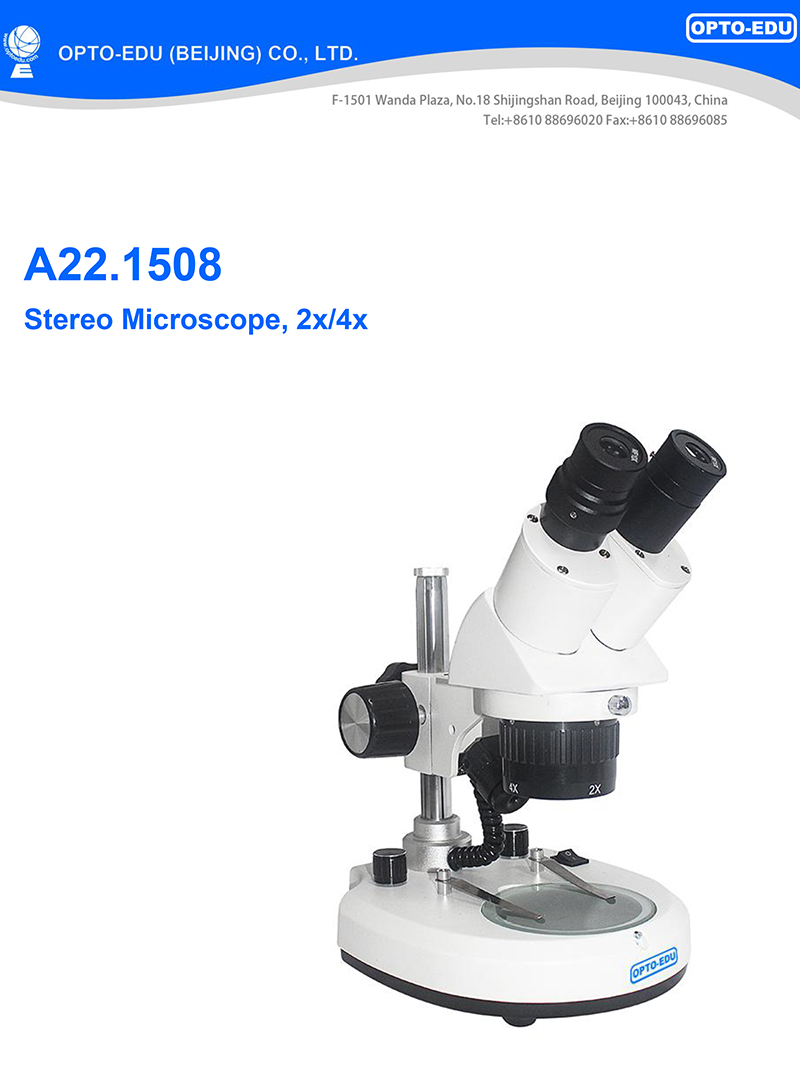 OPTO-EDU A22.1508 2x 4x Binocular LED Pole Stand Step Zoom Stereo Microscope