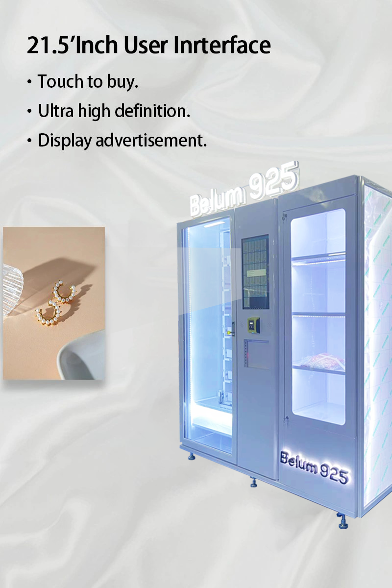 Smart Jewelry Vending Machine with Multiple Payment Options Double-Glazed Secure Door and Automated Lift System
