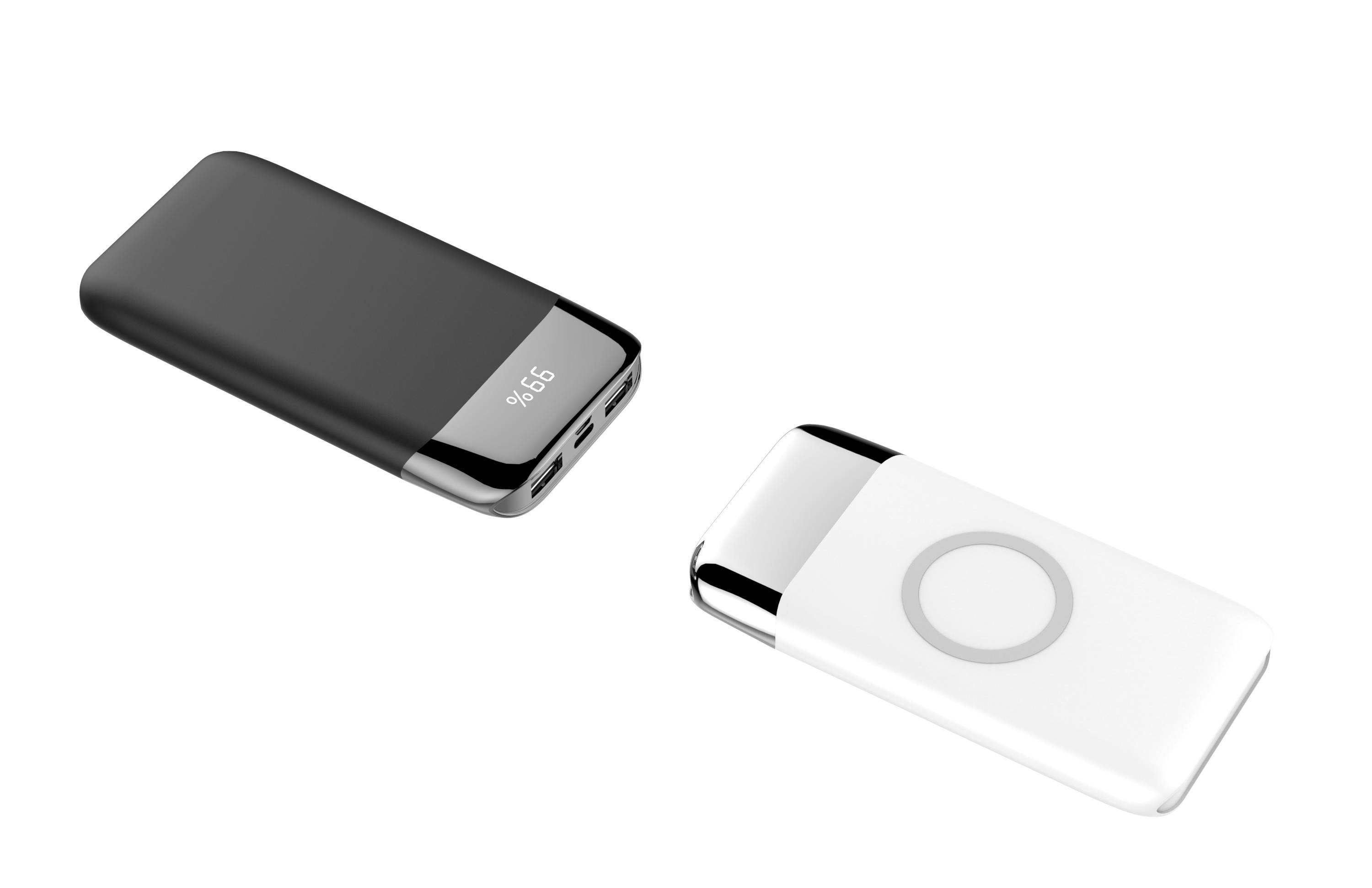WIRELESS POWERBANK WITH LED DISPLAY Portable Power Bank Charger QI Wireless Charge 2 INPUT 2 OUTPUT+WIRELESS CHARGER