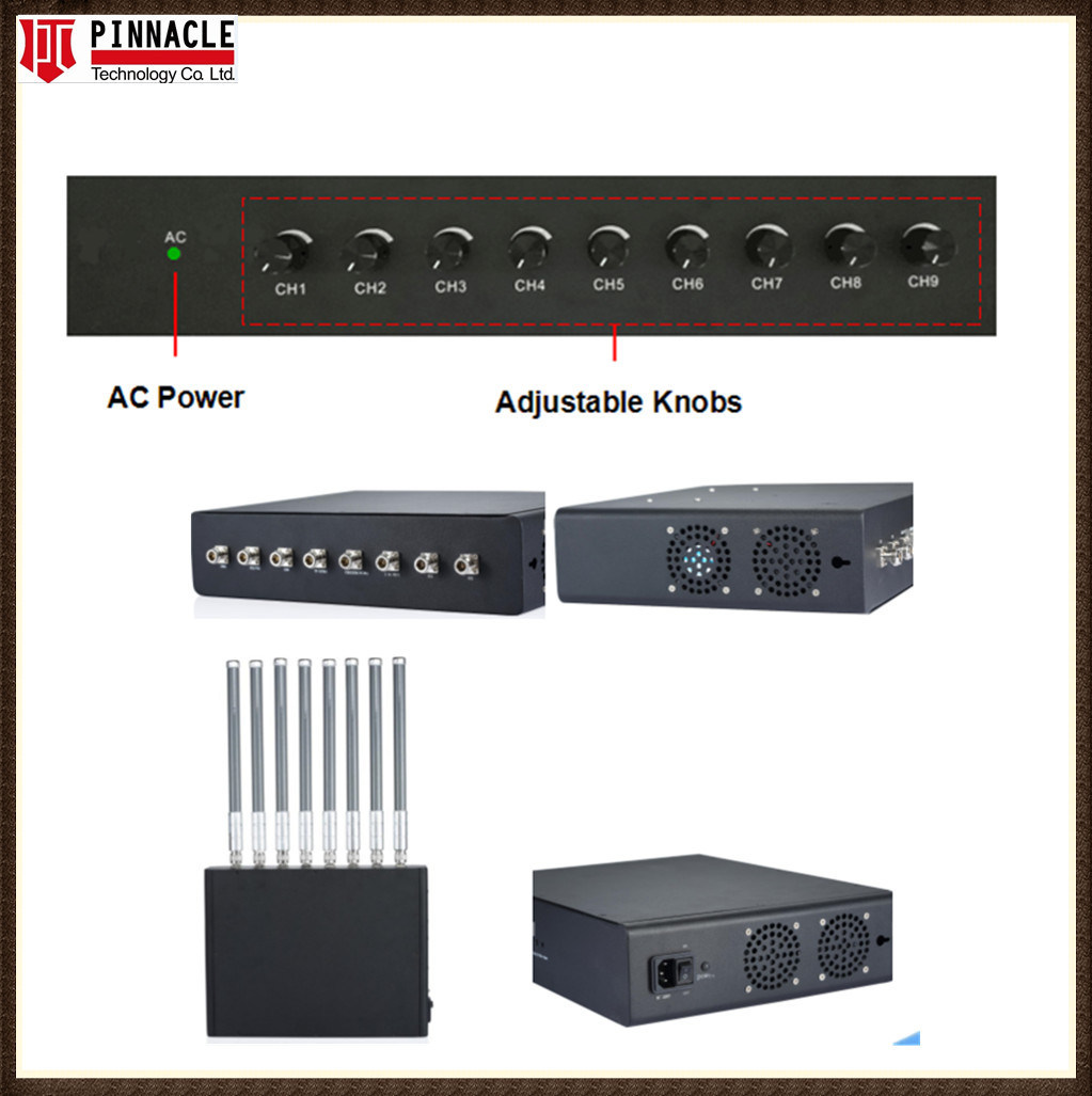 Desktop High Power 9-Channel WiFi GPS 315 433 GSM 3G 4G 5g Mobile Signal Jammer