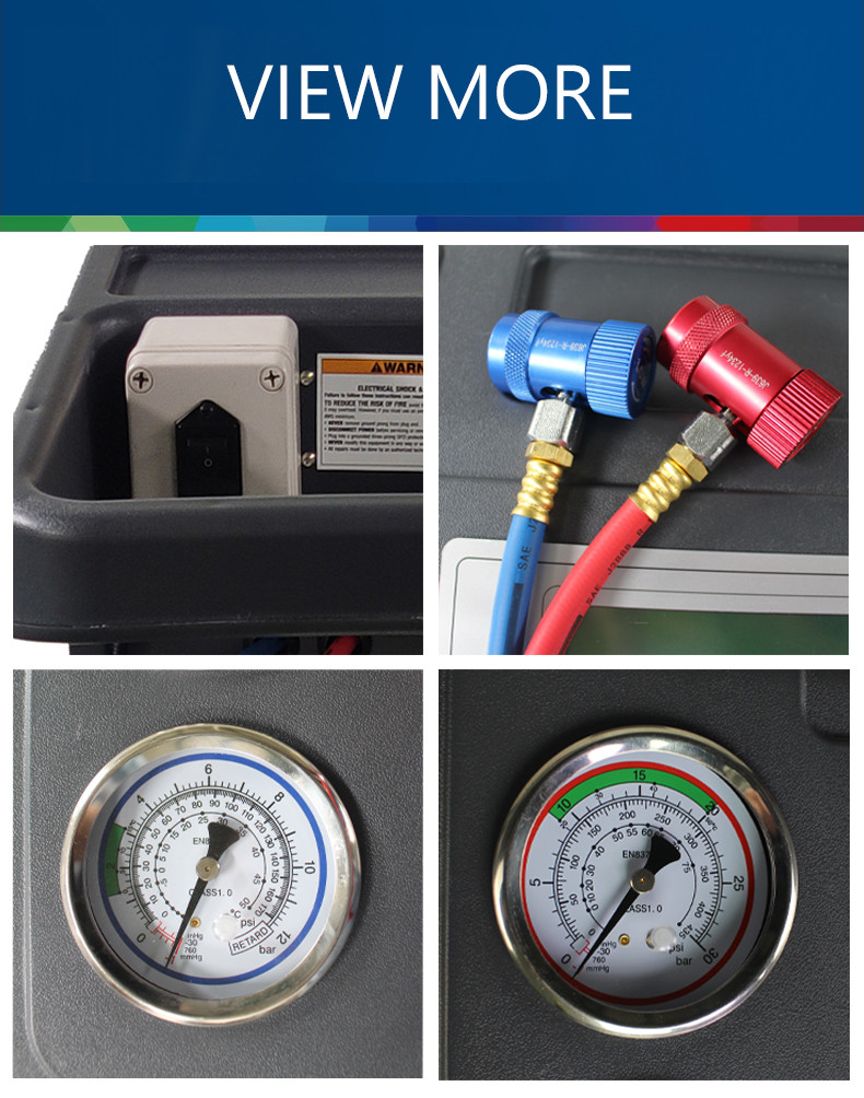 Vehicle A/C R1234yf Air Conditioner Recharge Machine 250mL with Automatic Oil Drain And Inject