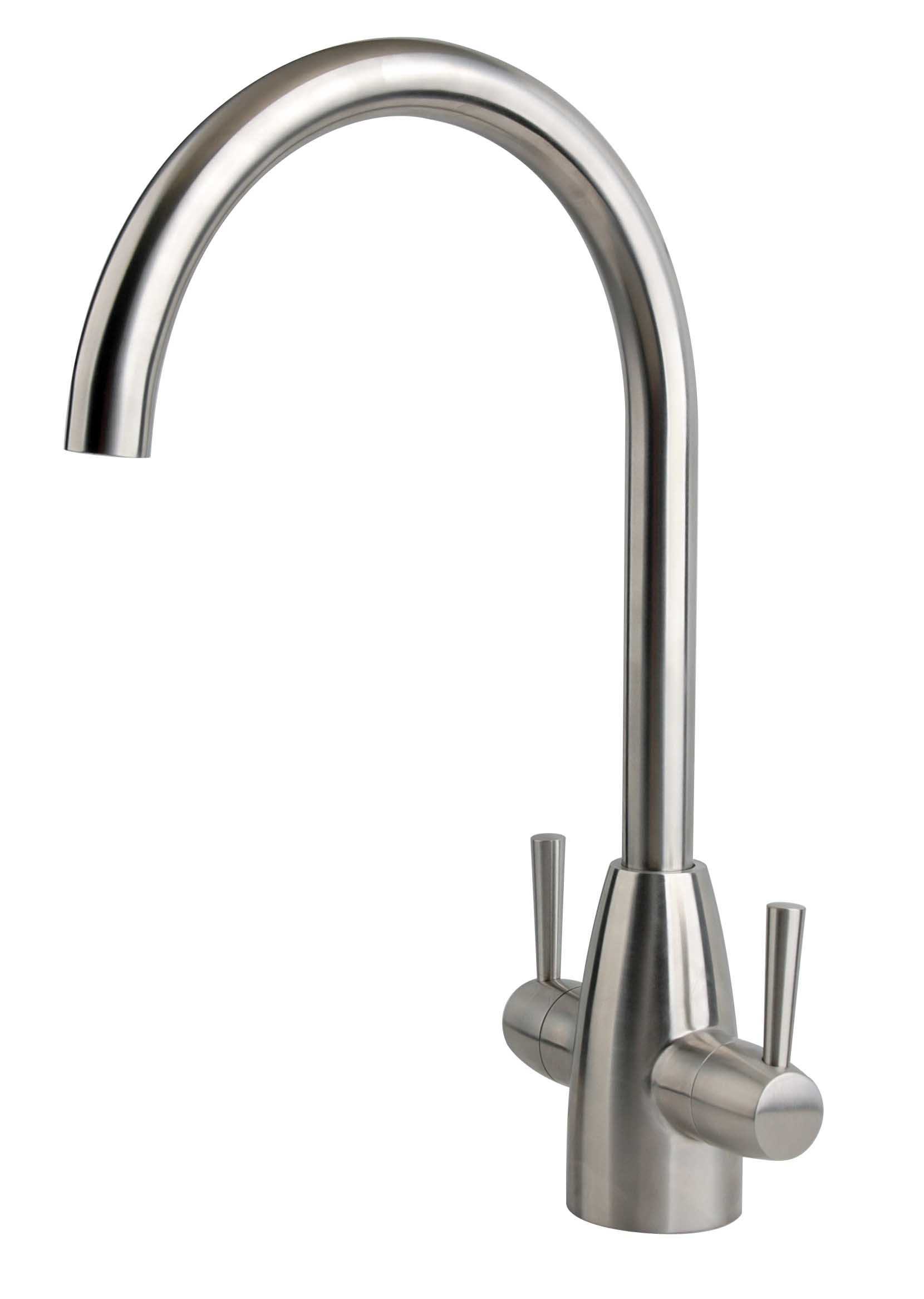 Brushed Finished deck-Mounted 1-Hole kitchen Basin Faucet Hot And Cold Water Faucet dual handle faucet