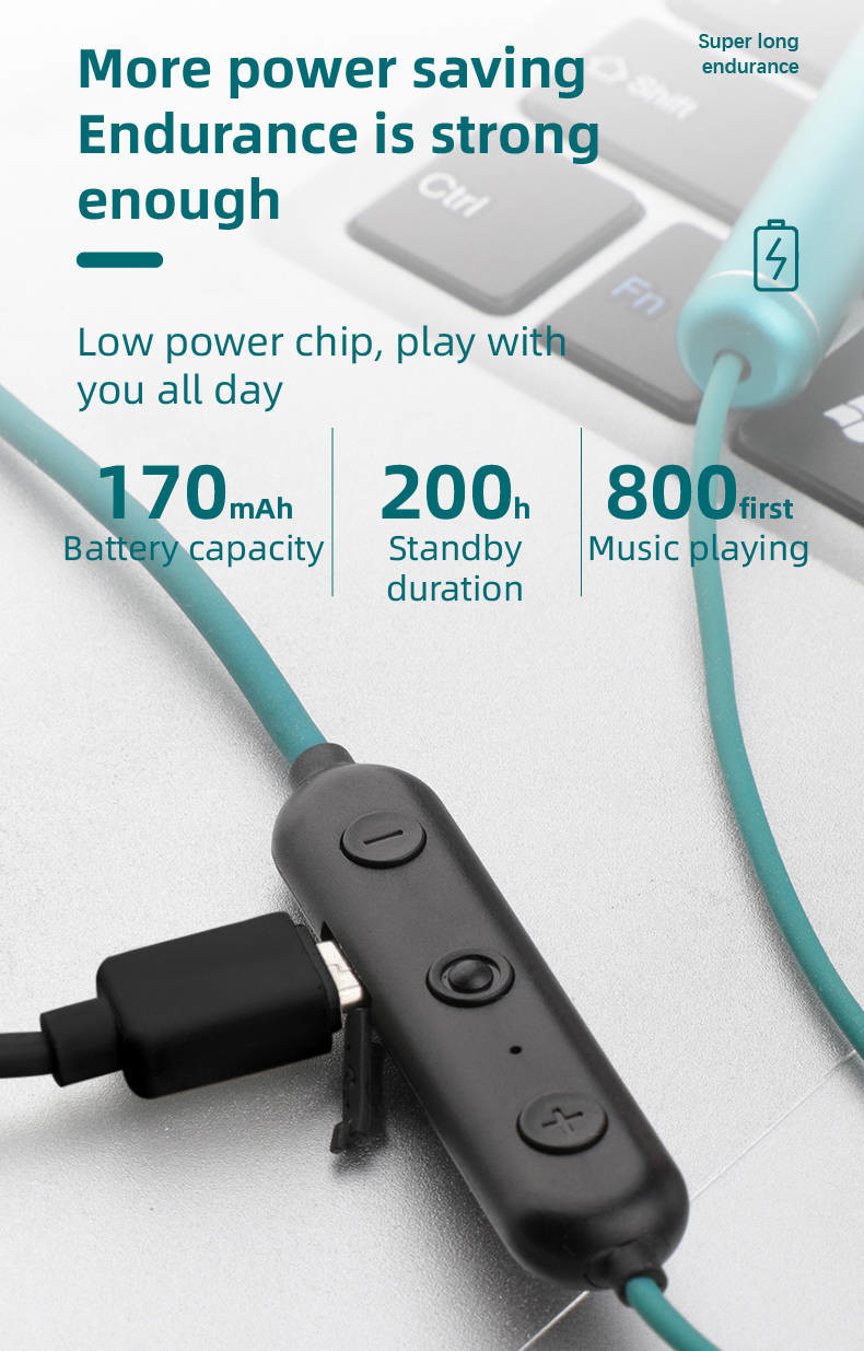 Wireless Neckband Bluetooth Headphone CVC 8.0 Noise Canceling Magnetic Earbuds