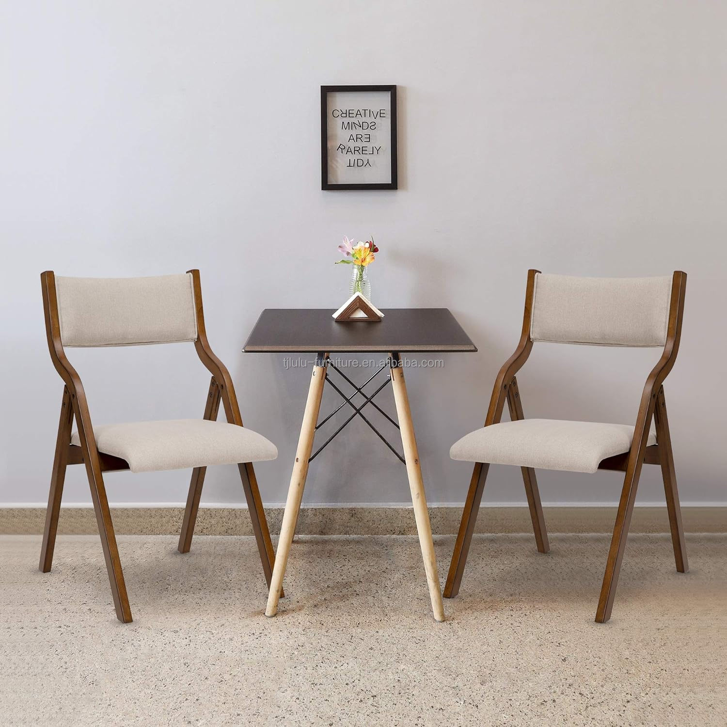Customized Designs Wood Dining Chair Nordic Modern Natural Solid Wood Foldable Dining Chair For Restaurant Mail packing Y