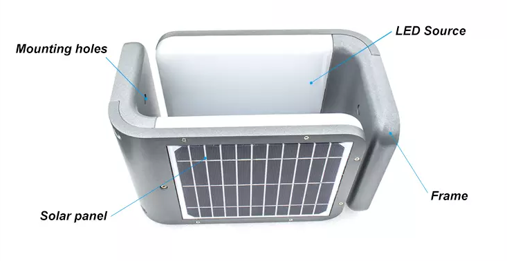 Wall Mounted IP65 LED Solar Street Light 5W Aluminum Alloy Solar Powered