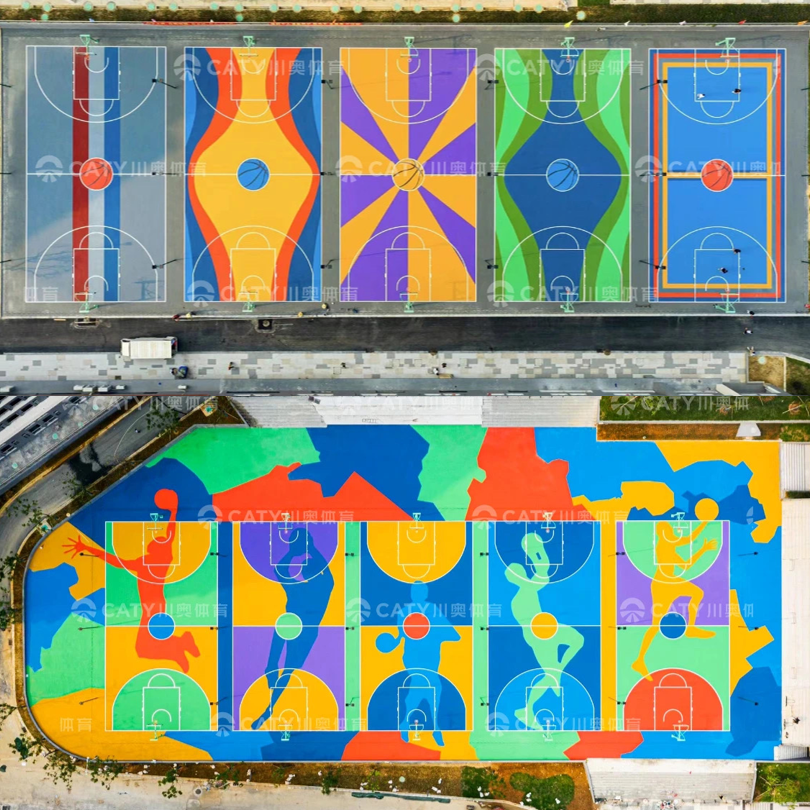 Indoor & Outdoor Basketball Court Rubber Floor PP Plastic Flooring for Handball Pickleball Futsal Court in Sports Clubs Sports Center Indoor Sports