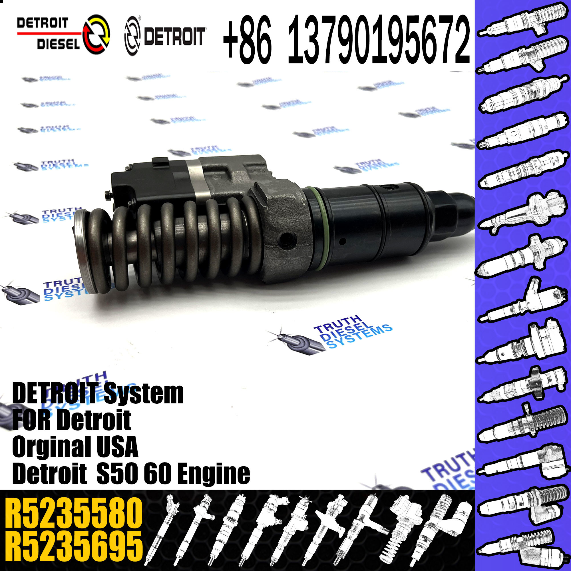 R5235580 R5235600 Diesel Fuel Injector ISO Detroit Diesel Injectors