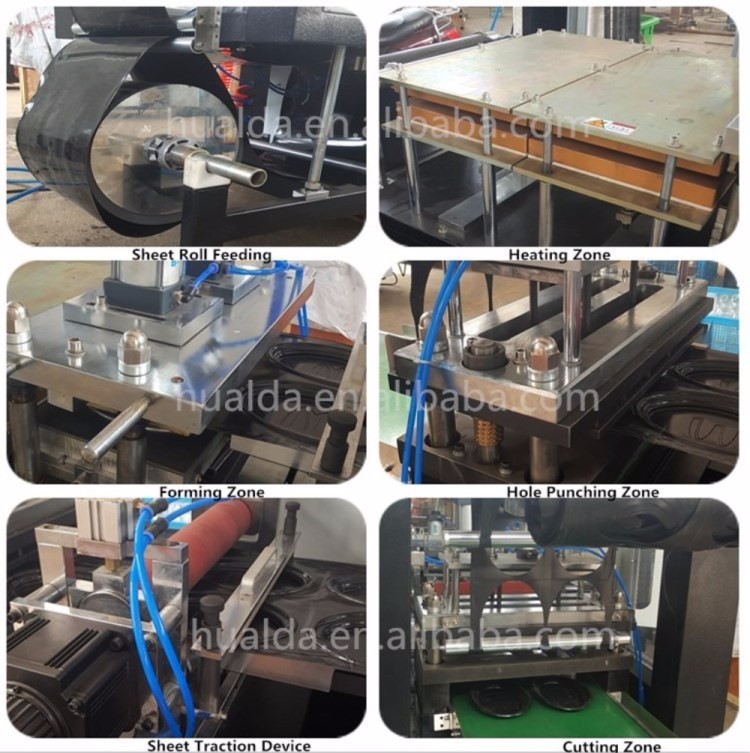 Popular disposable baking cake folding tray food container moulding forming machine
