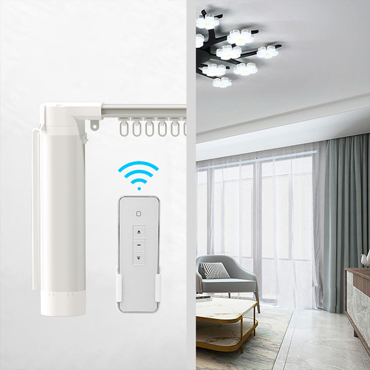 1.5 Nm Automated Curtain Track System 80KG Ceiling Curtain Track Kit Sliding