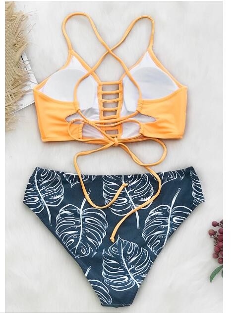 ORANGE BOHO TANK BIKINI