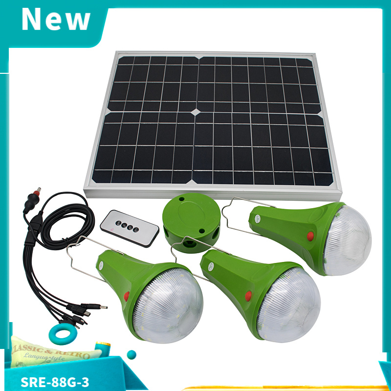 Solar Powered LED Shed Light with Remote Control Solar Home Lighting System