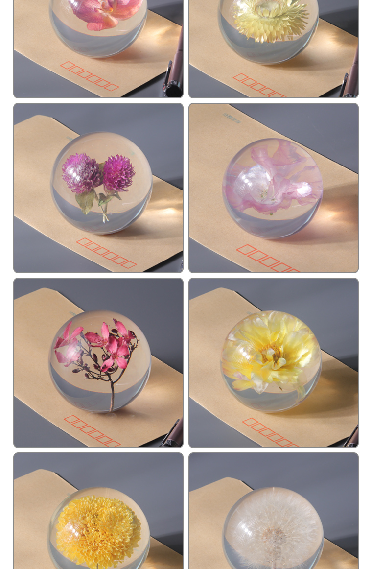 Pressed Flower Paperweight Glass Paperweights With Flowers Inside