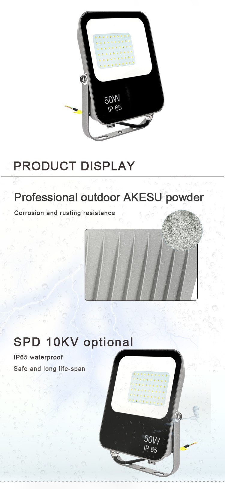 Cri80 Outdoor LED Flood Lights IP65 High Power 100 W 150 W 200 W