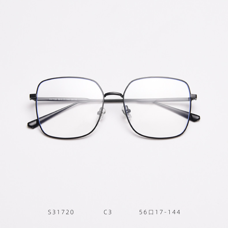 Oversized Full Frame Glasses Alloy Square Optical Spectacle Plain Lens 139MM