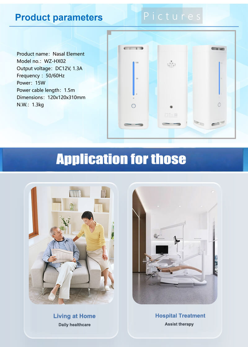 White Negative Hydrogen Oxygen Inhale Generator WEIZI Rapidly Boosts Blood