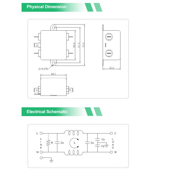 High Quality General Purpose Single Phase AC Power Line FIlter 15A EMI Noise Filter