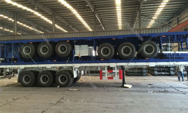 3 Axle 4 Axle Flat Bed Container Truck Semi Trailer For Transportation