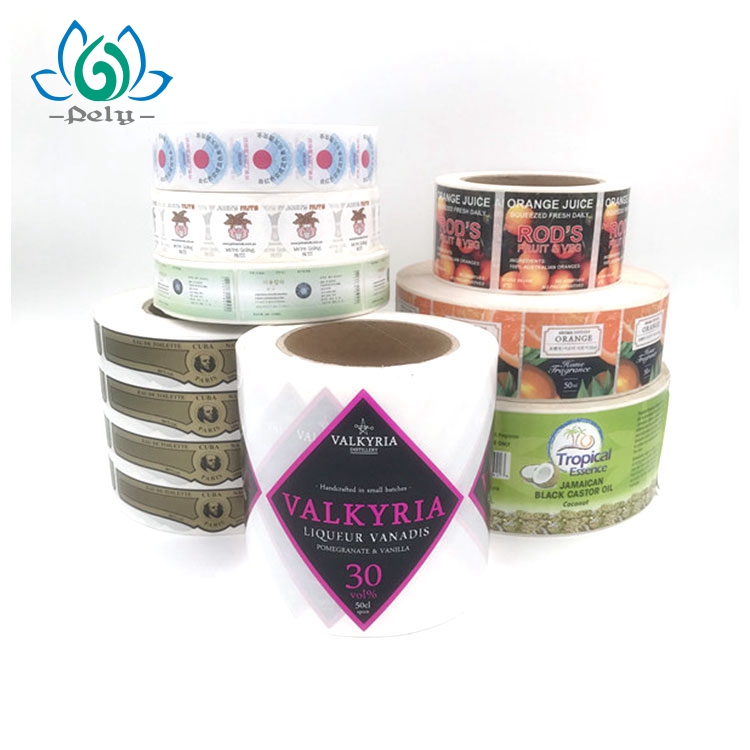 Custom Waterproof Printed Self Adhesive Labels On A Roll For Water Bottle