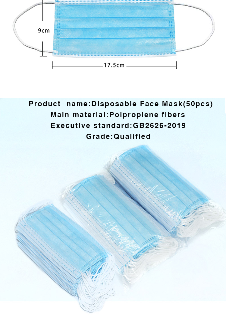 Breathable Valved Dust Mask 3 Layer Protective Hanging Earloop Surgical Mask