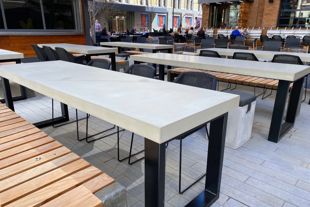 Gardens Outdoor Concrete Furniture GRC Tables Seating Bench