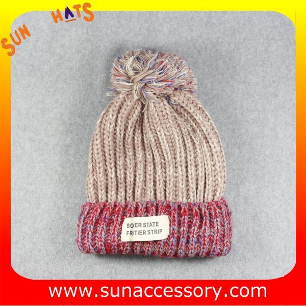 AK17014 Sun Accessory customized wholesale knitted beanie caps and hats with Pom pom ,caps in stock MOQ only 3 pcs