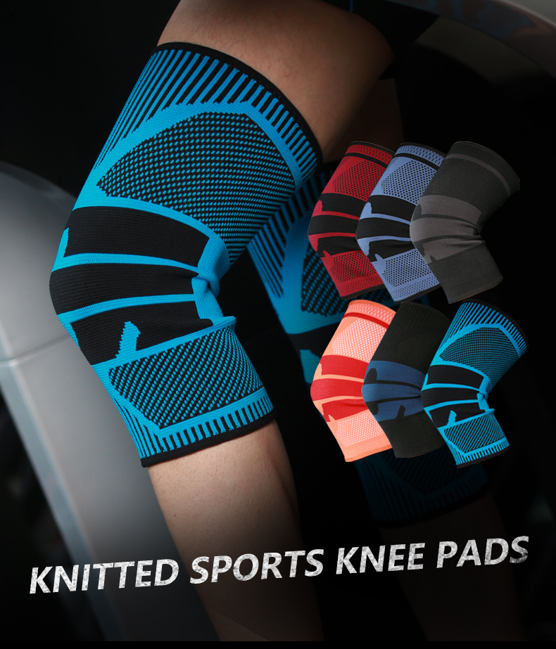 3D Non Slip Medical Grade Compression Knee Pads Nylon Straps For Volleyball