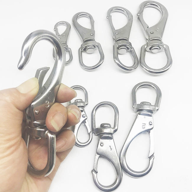 Heavy Industry Black Finish Stainless Steel Polished AISI304 Swivel Eye Blot Spring Hooks Swivel Snap Hook