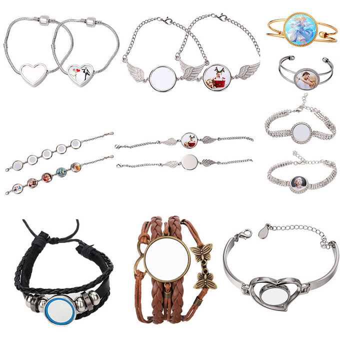 Personalized Sublimation Angel Wings Bracelet With Printable Metal Insert Creative Sublimation Souvenir Gift