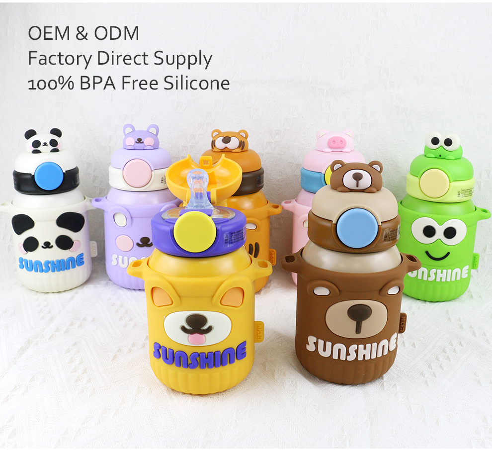 550ml Stainless Steel Thermos Cup With Food Grade Silicone Cover
