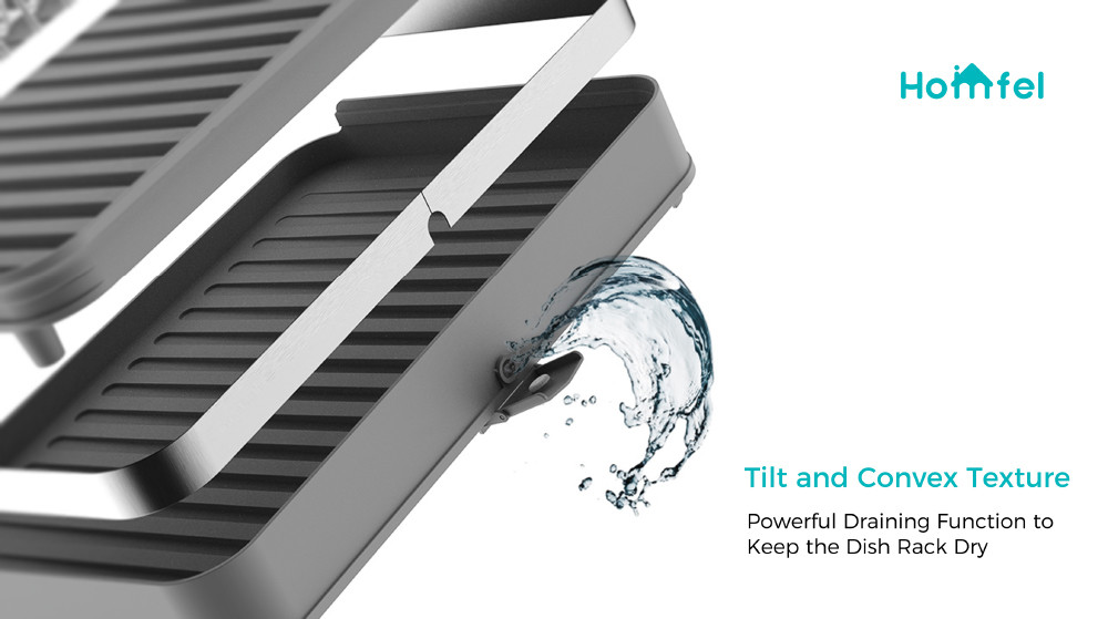 Foldable Space Saving Stainless Steel Kitchen Dish Rack Expandable Dish Drainer Organizer Premium Dish Drying Rack