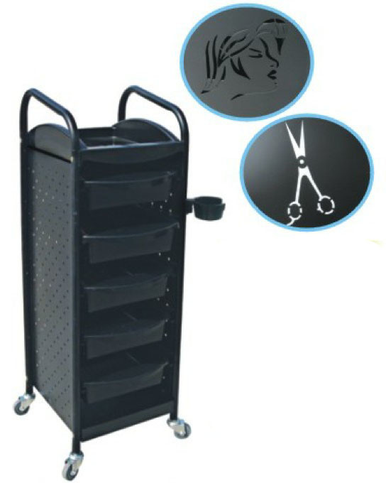 WT-6741 Salon Rolling Cart Hair Cutting Trolley Beauty Salon carts Plastics Red