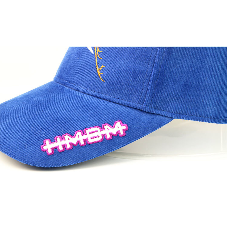 5% OFF Embroidered Corduroy Fabric Baseball Cap With Metal Strap Closure