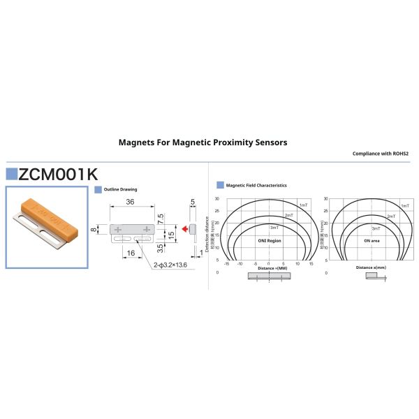 China Factory Wholesale Non-contact Sensing Magnet for High-precision Proximity Sensors on CNC Machine Tools ZCM003K