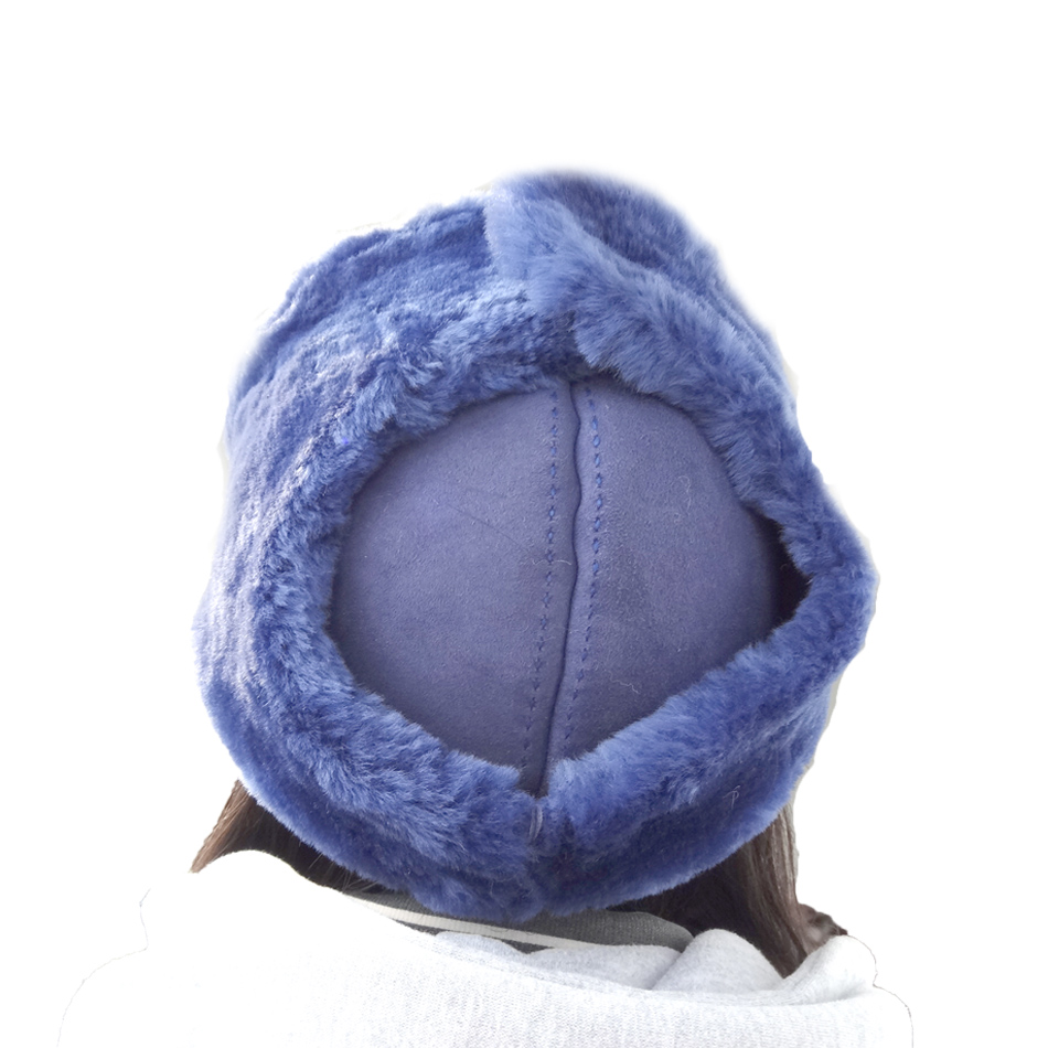 Fashion Real Genuine Leather Hats , Leather Bomber Hat Custom Size
