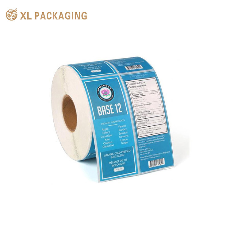 Customized Designs Rectangle Waterproof Double Sided Printing Label Stickers for Water Bottle Package Packaging Labels